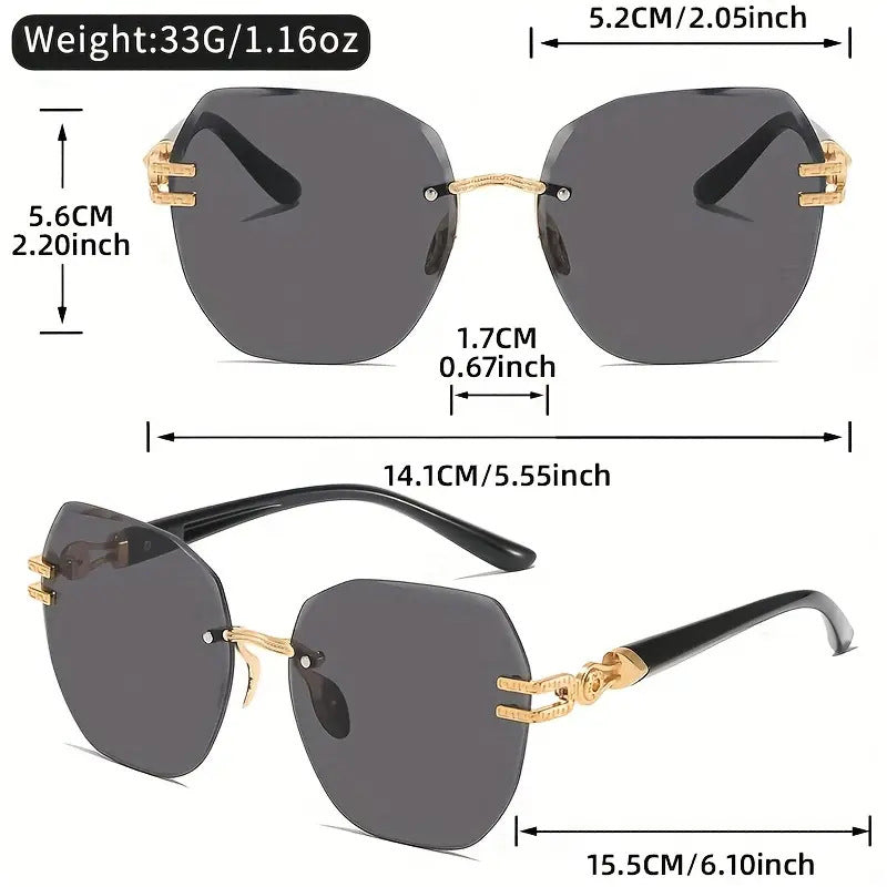 ๐ Statement Rimless Sunglasses โ Bold Face, Zero Blind Spots โจ