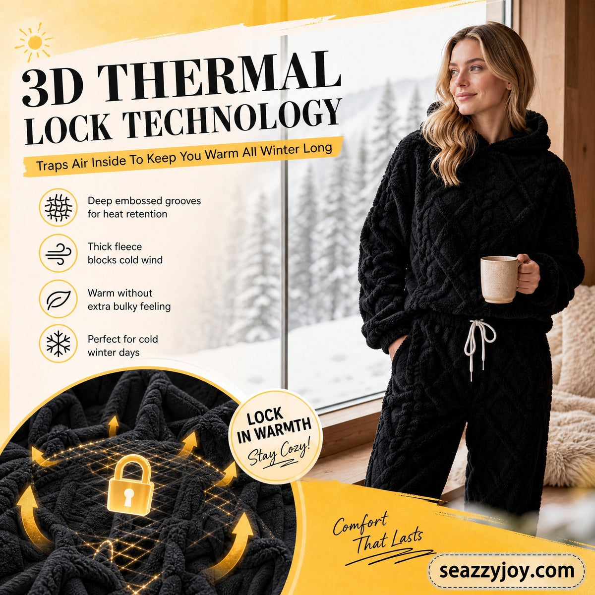 🔥 Embossed Geometric Plush Set – Timeless Comfort & Effortless Style For Every Occasion