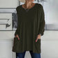 💞 Women's Round Neck Long Sleeve Loose Pocket T-Shirt