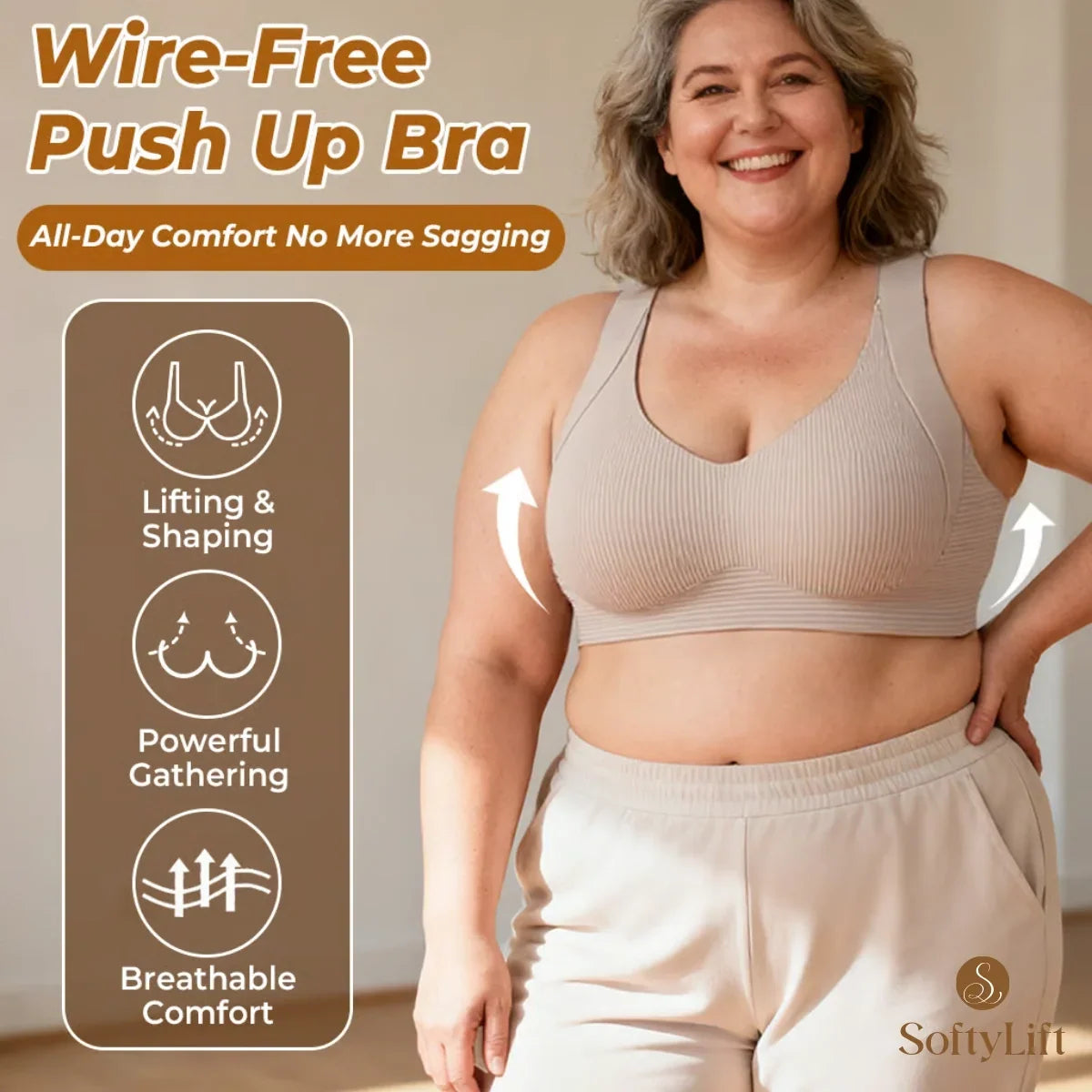🎁Last Day—— Buy 2, Get 1 Free!!🔥Super Firming Wire-Free Bra All-Day Comfort No More Sagging