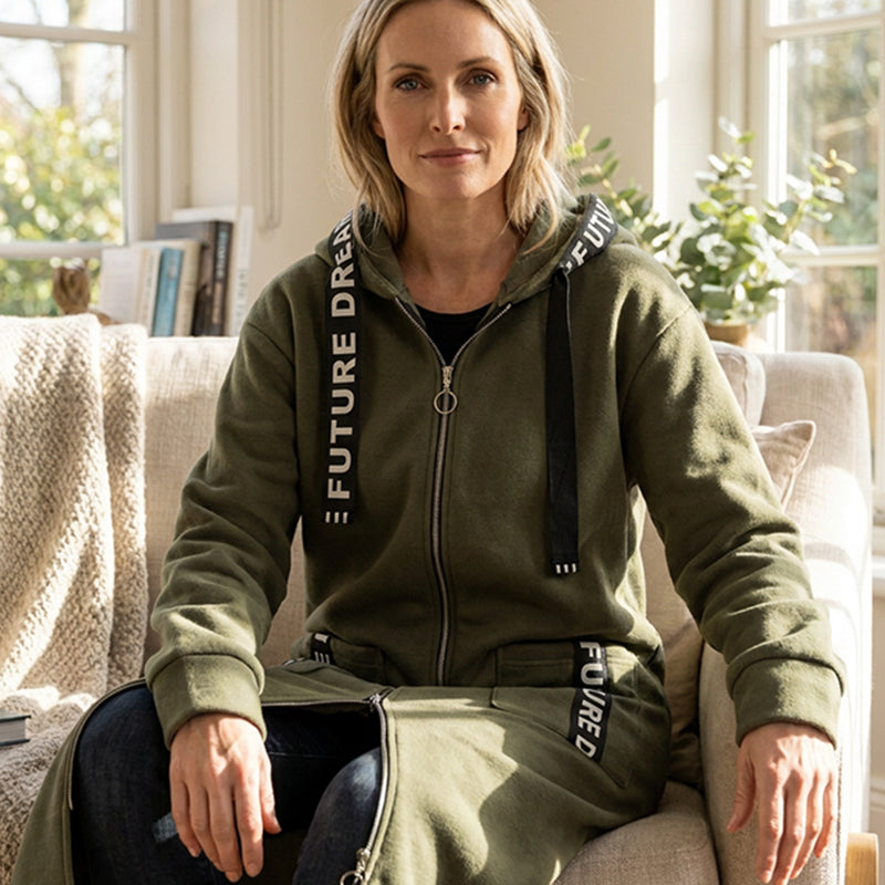🎁🧥Women's Hooded Long Sweatshirt – Cozy, Warm & Perfect for Fall & Winter