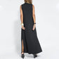🔥👗Fără mâneci Deep V-neck vrac rochie lungă