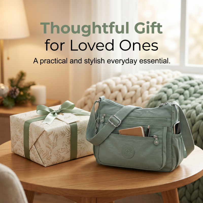 👜Lightweight Multi-Pocket Nylon Crossbody Bag – Lightweight, Water-Resistant & Perfect For Everyday Adventures