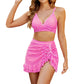 👙🔥Set de bikini pentru femei, cu talie înaltă și decolteu în V