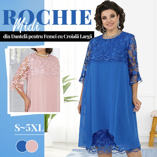 💗 Rochie Midi din Dantelă pentru Femei cu Croială Largă