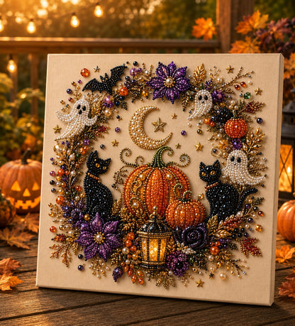 💥 Ultima zi cu 50% reducere👻✨🎃 Set de pictură cu perle de Halloween – Set de artizanat 5D DIY cu mărgele și instrumente complete
