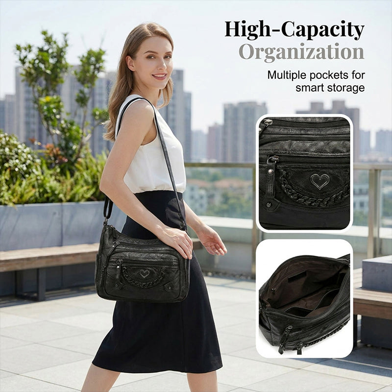 💐50% OFF! 👜Women's Soft PU Crossbody Bag – Multiple Pockets for Perfect Organization