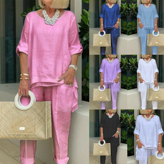 Femeii casual plus dimensiunea bumbac amestec set