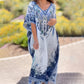 [S-5XL]💃Rochie Boho cu Imprimeu și Volane, Decolteu în V