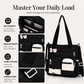 🛍️Large Capacity & Multi-Pocket, Commute & Shopping👝 Canvas Tote Bag – Multi-Pocket Design & Spacious