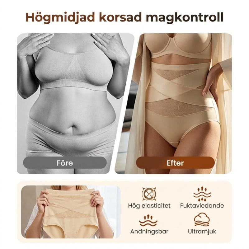 🌸 Last day – Buy 2, get 1 free ✨ Plus-size high-waisted panties with crisscross tummy control