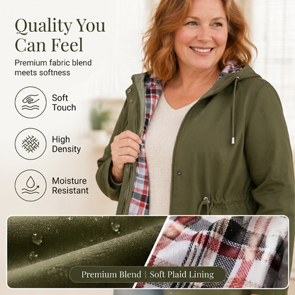 🌧️💧Ultimate Plaid Waterproof Jacket for Women🍃Unleash Style and Durability in Any Storm!