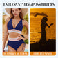 ⛱️ 💥Ofertă limitată la 50%🌺 Seturi de bikini cu blocuri de culori și talie înaltă pentru modelarea abdomenului 🌈👙