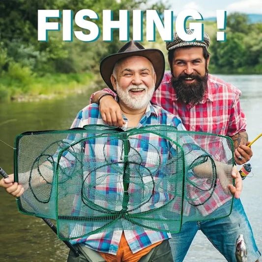 🚨 Plasă pliabilă automată pentru pescari - plasă de pescuit din nailon armat 🎣✨