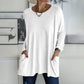 💞 Women's Round Neck Long Sleeve Loose Pocket T-Shirt