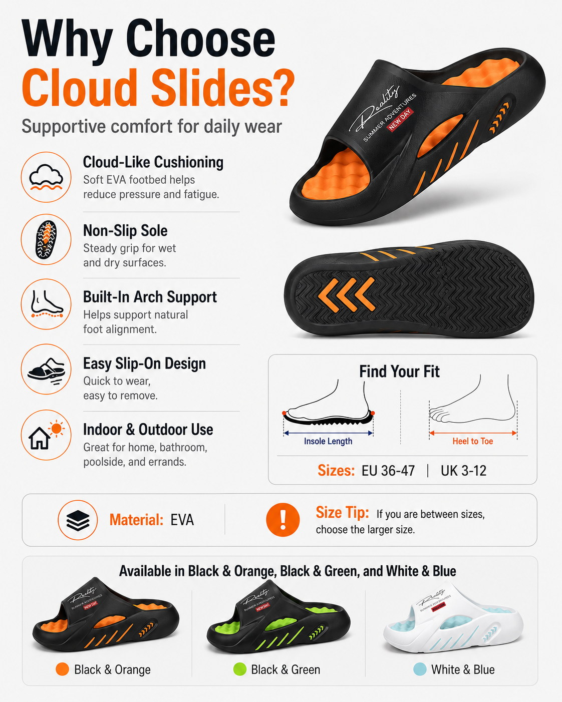 🔥Stop Foot Pain! Cloud-Like Memory Foam Slides – Arch Support for All-Day Standing 🦶-1