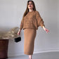 📦Set tricot Openwork cu mânecă lungă și rochie fără mâneci
