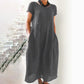 【M-4XL】🌿Rochie lejeră de culoare solidă