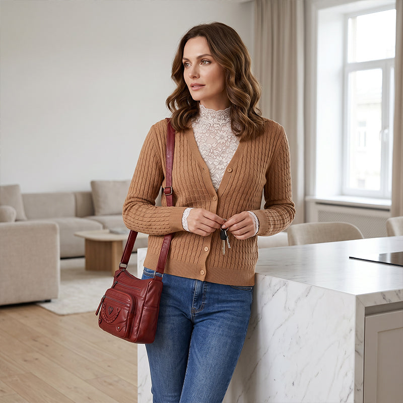 💐50% OFF! 👜Women's Soft PU Crossbody Bag – Multiple Pockets for Perfect Organization