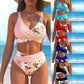 👙 Bikini Femei cu Talie Înaltă și Imprimeu – Stilat, Confortabil și Perfect pentru Plajă