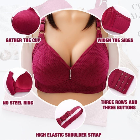 🎉 REDUCERE DE 50% PENTRU O PERIOADĂ LIMITATĂ! 💕 Sutien fără sârmă, confortabil, pentru mărimi mari – din nailon și spandex fără cusături, care previne lăsarea sânilor și este respirabil 👙