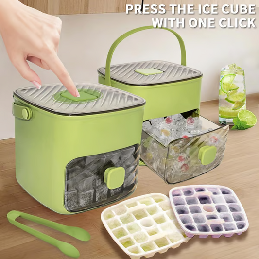 🧊 Aparat portabil de făcut cuburi de gheață cu capac și cutie de depozitare 🥂❄️