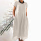 【M-4XL】🌿Rochie lejeră de culoare solidă