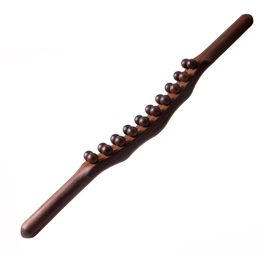 💆‍♀️✨ Cumpără 2 și primești 1 gratis! Rolă de masaj corporal din lemn cu 19 bile – lemn natural de fag, mâner ergonomic și relaxare pentru întregul corp