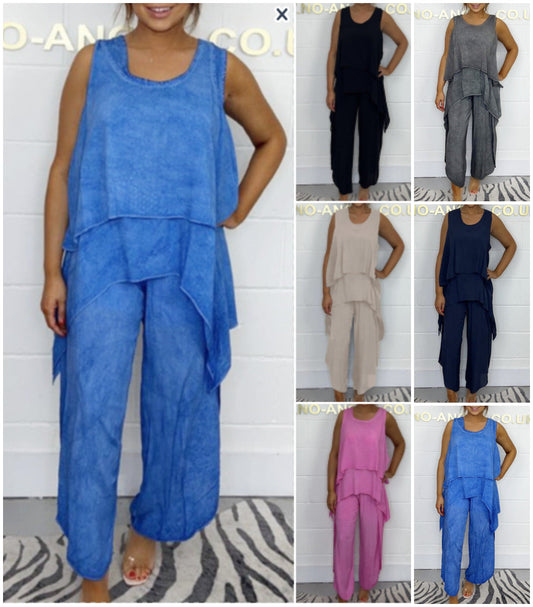 2025 Moda de vară vrac fără mâneci Top și pantaloni
