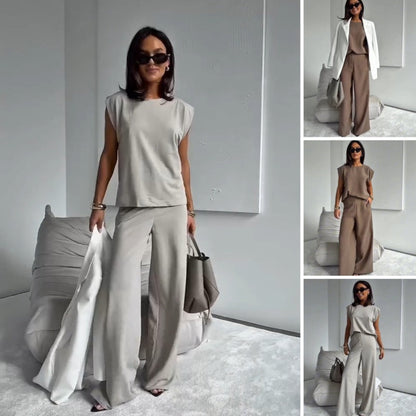 💖Set din două piese pentru femei format din tricou și pantaloni largi