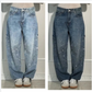 👖Rhinestone Blugi drepți și largi pentru femei💎