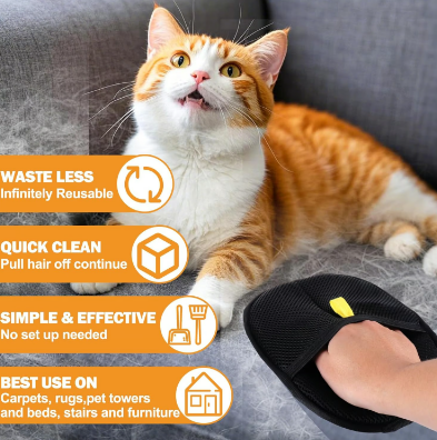 🐾🧤 Mănuși electrostatice pentru îndepărtarea părului de animale – eficiente pe ambele fețe, din silicon moale, lavabile și reutilizabile (versatile pentru casă și mașină)!
