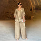 👚Elegant strălucitor din două piese plus size set cu decolteu adânc