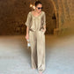👚Elegant strălucitor din două piese plus size set cu decolteu adânc