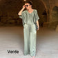 👚Elegant strălucitor din două piese plus size set cu decolteu adânc