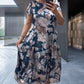 🌸Rochie florală cu mânecă scurtă, cu gât rotund, lejeră🌟