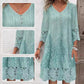 💖Elegant jumătate maneca v-neck rochie de dantelă pentru femei