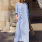 💕Rochie casual respirabilă cu decolteu rotund în culoare solidă