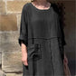 💕Rochie casual respirabilă cu decolteu rotund în culoare solidă