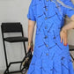 🥰Modna damska sukienka plisowana z krótkim rękawem i luźnym nadrukiem👗
