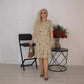 🥰Modna damska sukienka plisowana z krótkim rękawem i luźnym nadrukiem👗