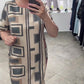 Rochie tipărită casual cu mâneci scurte și gât rotund pentru femei