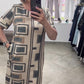 Rochie tipărită casual cu mâneci scurte și gât rotund pentru femei