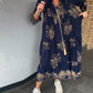 Rochie vintage cu decolteu în V și croială lejeră