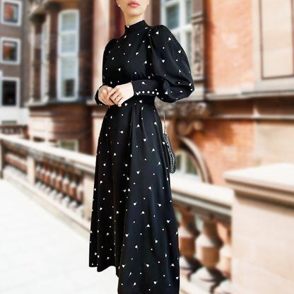 Rochie maxi cu guler cu cravată