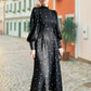 Rochie maxi cu guler cu cravată