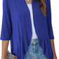 💥women deschise față 3/4 mâneci ușoare dressuri drapate cardigan