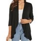 💥women deschise față 3/4 mâneci ușoare dressuri drapate cardigan