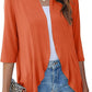 💥women deschise față 3/4 mâneci ușoare dressuri drapate cardigan