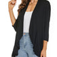 💥women deschise față 3/4 mâneci ușoare dressuri drapate cardigan